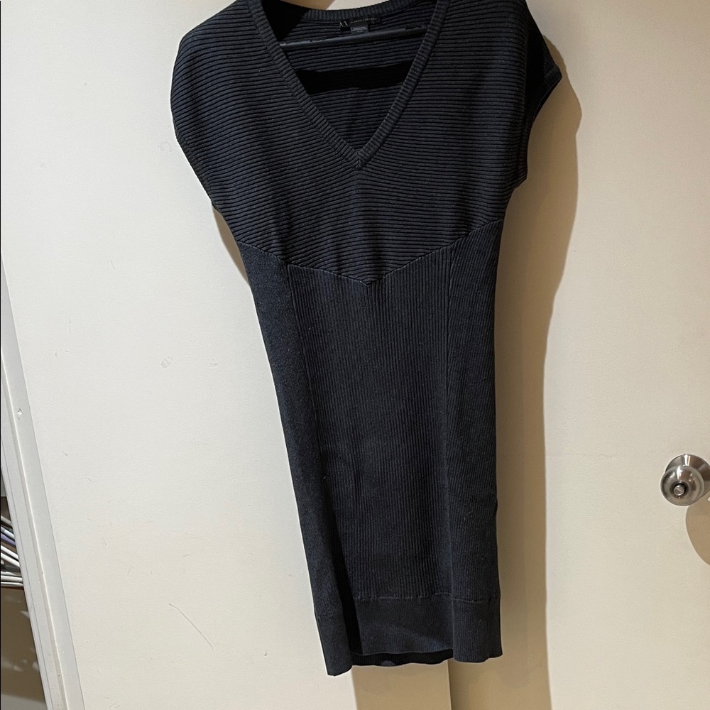 Armani Exchange Gray Ribbed Knit Sweater